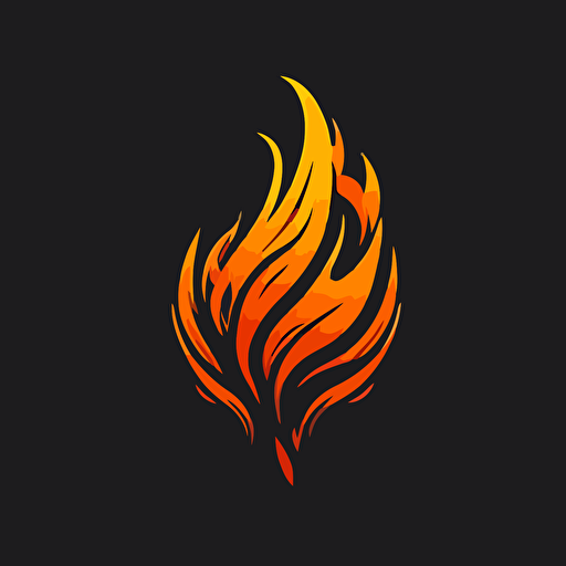 logo , basic form of fire, simple clean design, very basic shape, , vector, no text
