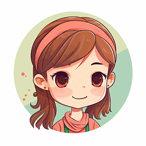 cute girl animed vector logo, no background