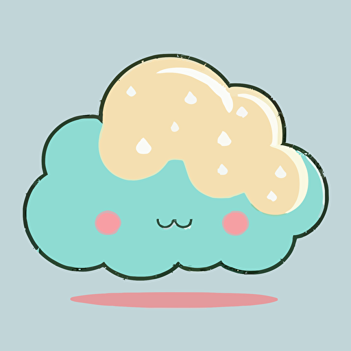 cute cloud kawaii style, vector clipart \