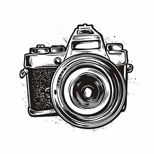 round logo::old camera vector style white background