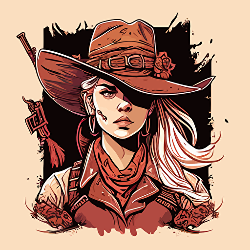 cowgirl doodle vector ilustration