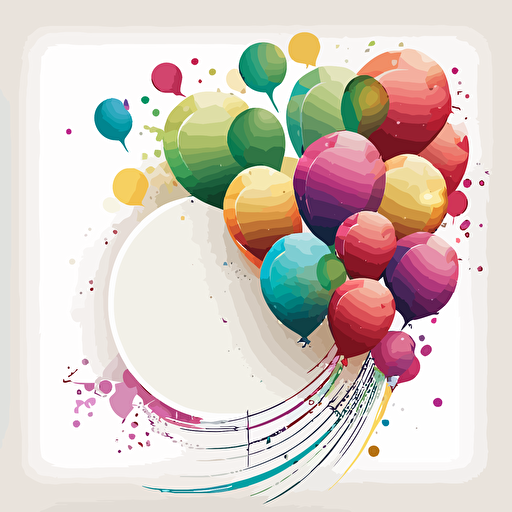 colorful birthday balloons, illustration, vector, white background
