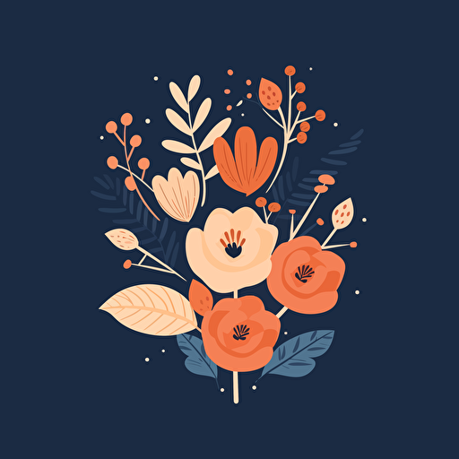 minimal cute floral flat vector design