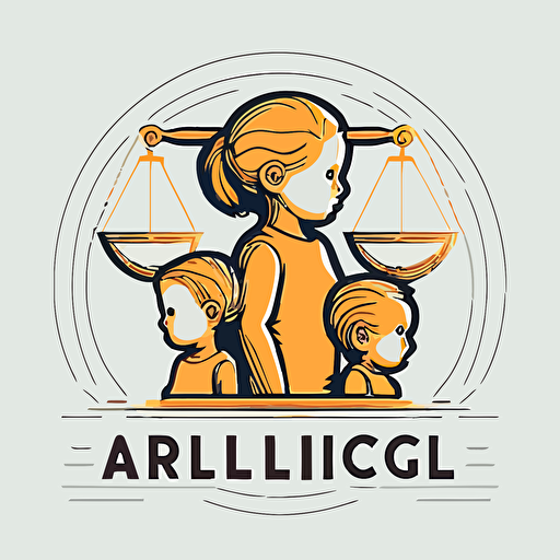 minimalistic vector logo law children rights