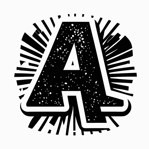 Retro, pictoral iconic logo of 'AK' black vector on white background.