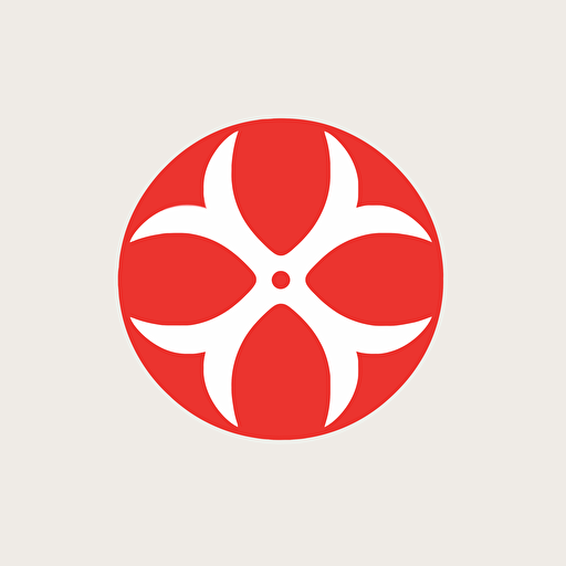 japanese style logo, simple vector shapes, colors red and white