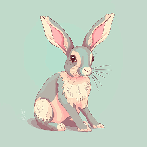A flat detailed vector illustration of a cute real animal in pastel colors, anatomically correct