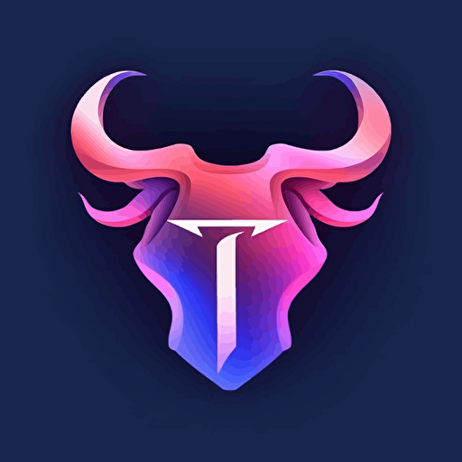 vector logo letter T, pink dark blue gradient,