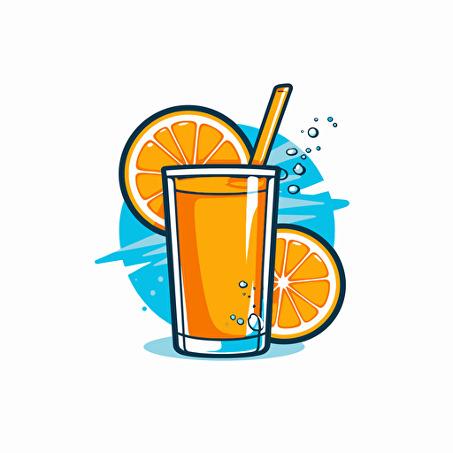 vector logo a glass of orange juice with a slice of orange, clear logo, white background