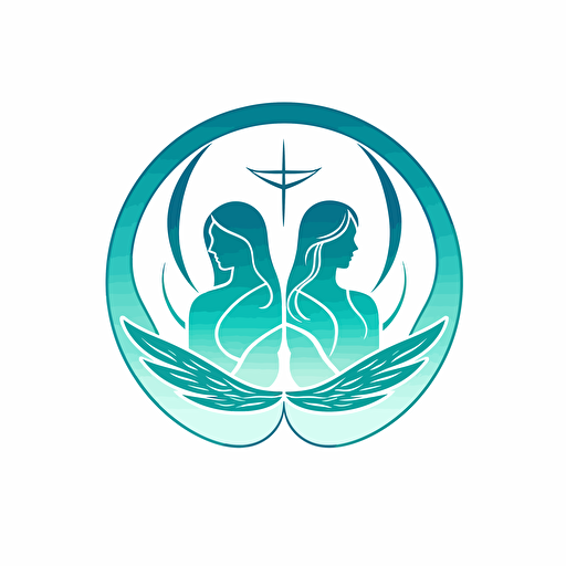 simple vector logo , talking to spirits and spiritual developement, white background, solid colors