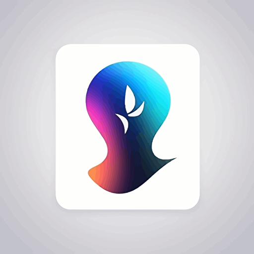 simple vector logo for assistant app, abstract, 2 colour