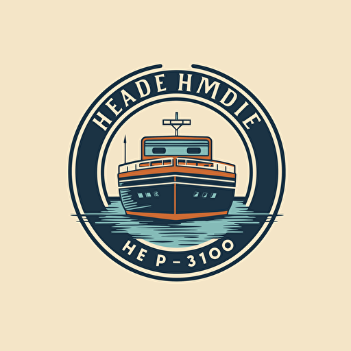 flat vector logo for hi-end modern marine boat hire company