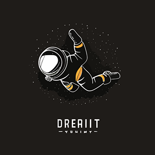 behance and dribble, minimalistic vector logo for a defi project. Gravity, astronaut falling. GraviCoin