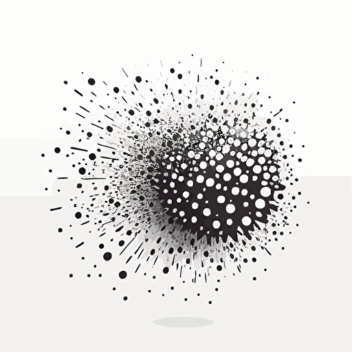logo, web particles, flat, vector, white background