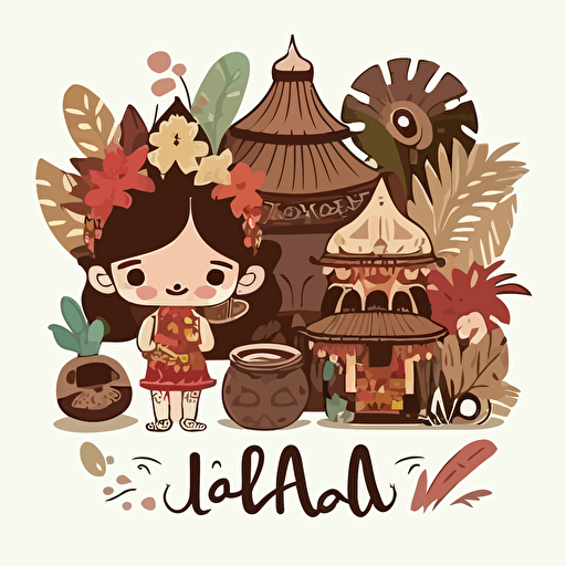 bali indonesia cute cultural vector