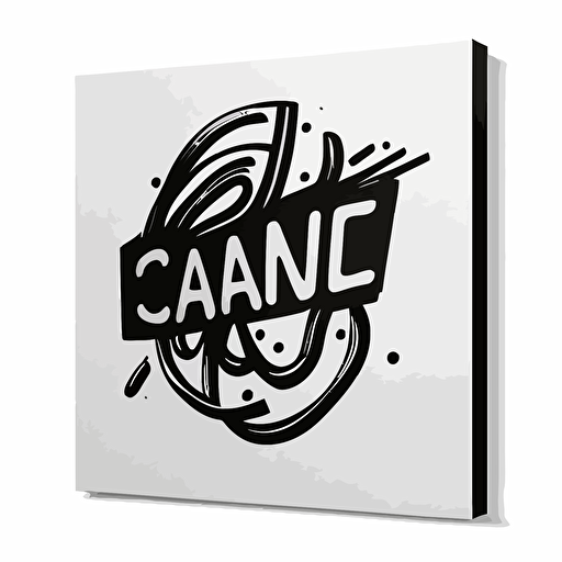 [modern, hand-drawn] iconic logo of [canvas], black vector, white background