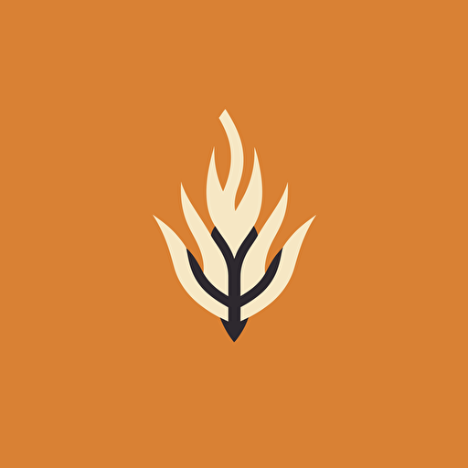 minimalist simple burning leaf, viking rune style, flat, vector
