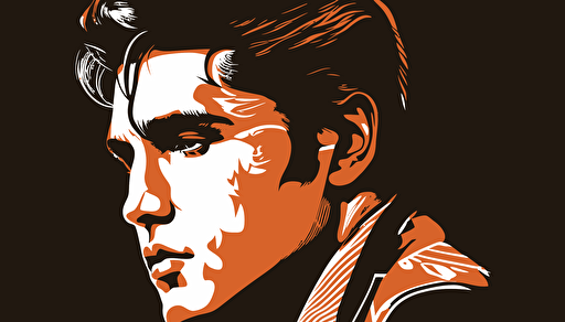 retro art style of Elvis Presley, minimalistic, vector, contour