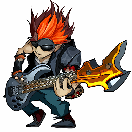 a b/2 vector of zac from league of legends playing the bass