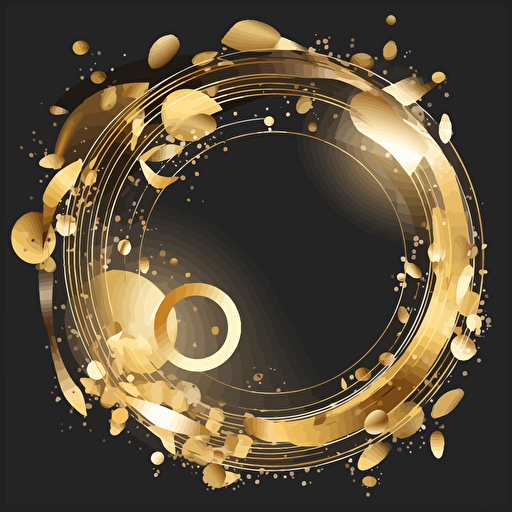 logo, creative gold circle, vector, transparent background