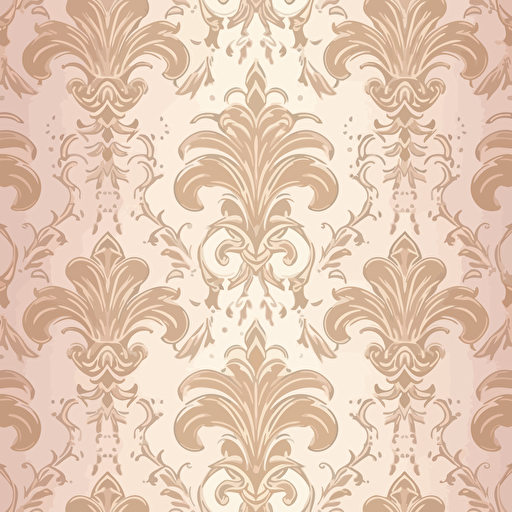 Wallpaper pattern vector image fleur de lis gold and light dusty pink colors