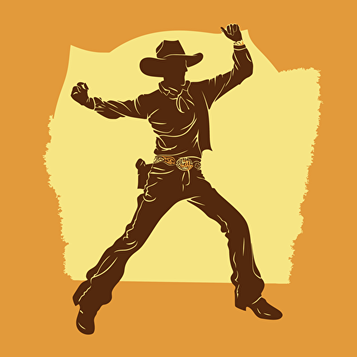 Cowboy dancing, vector