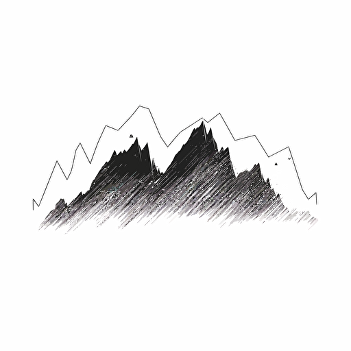 heart beat line as a mounain peak, pulse, vector, minimalistic