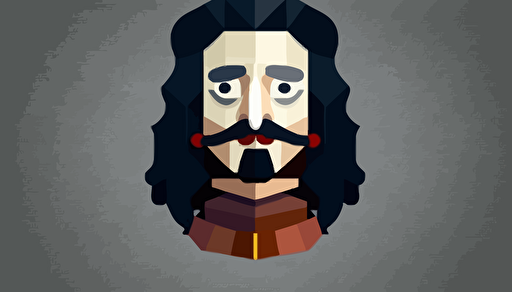 king charles II wearing a muzzle minimal flat vector illustration