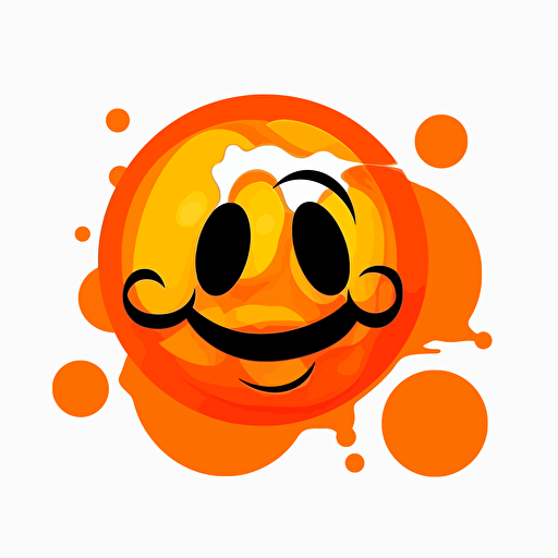 orange atomic gummy ,logo vector ,style 1980's colors,