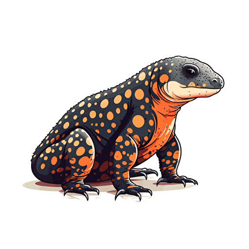 Simple vector gila monster with white background