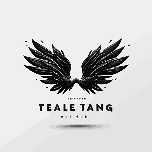 a timeless modern logo of spread wings black vector white background
