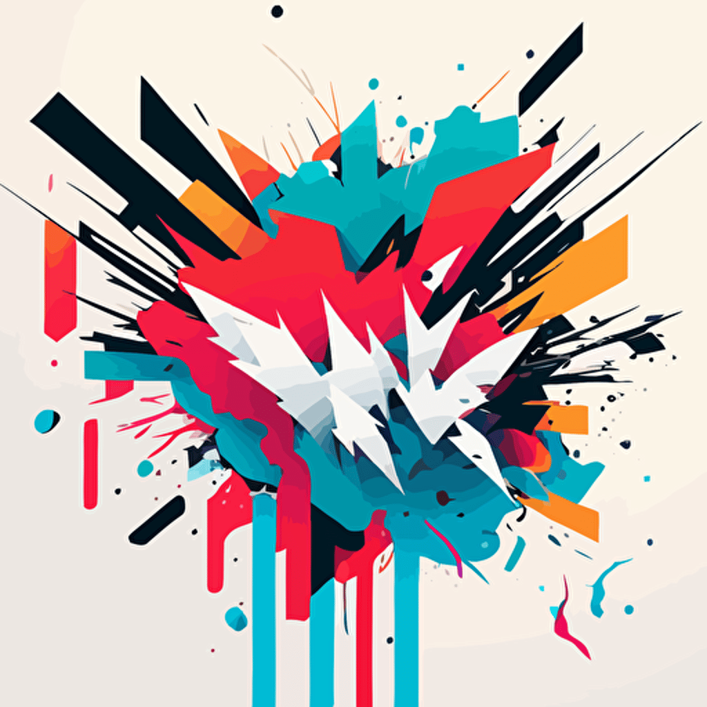 simple 2d vector, chaos abstract art