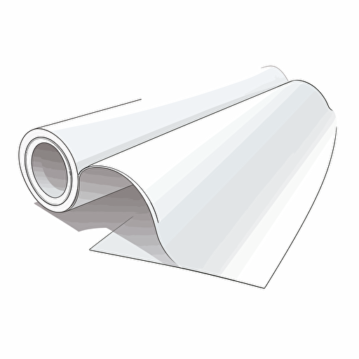 Simplified flat art vector image of rolled-out blank scroll paper on white background 3