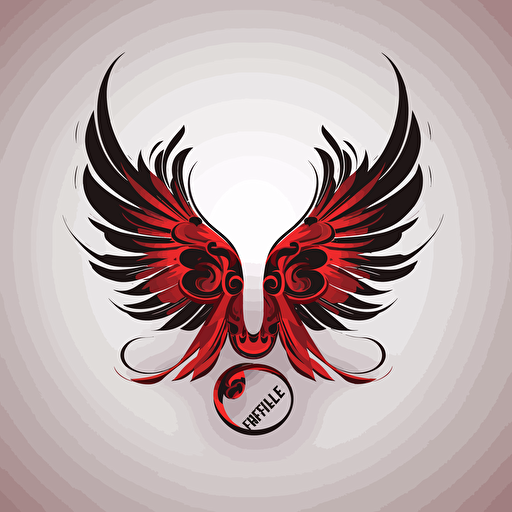 Logo art, "Festival" name, motorcycle and wings concept, vector, red colors.
