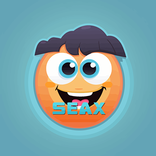 sticker design, super cute pixar six flags logo, vector