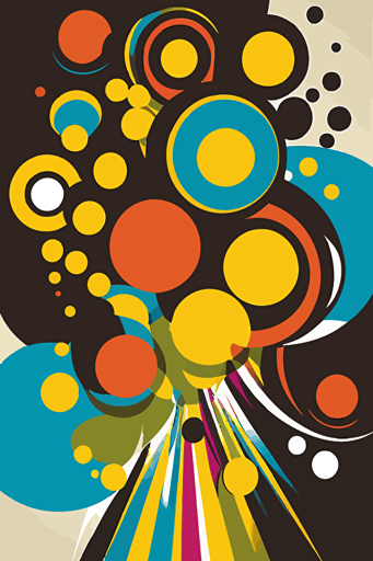 1960s vector abstract art style with Ben day dots