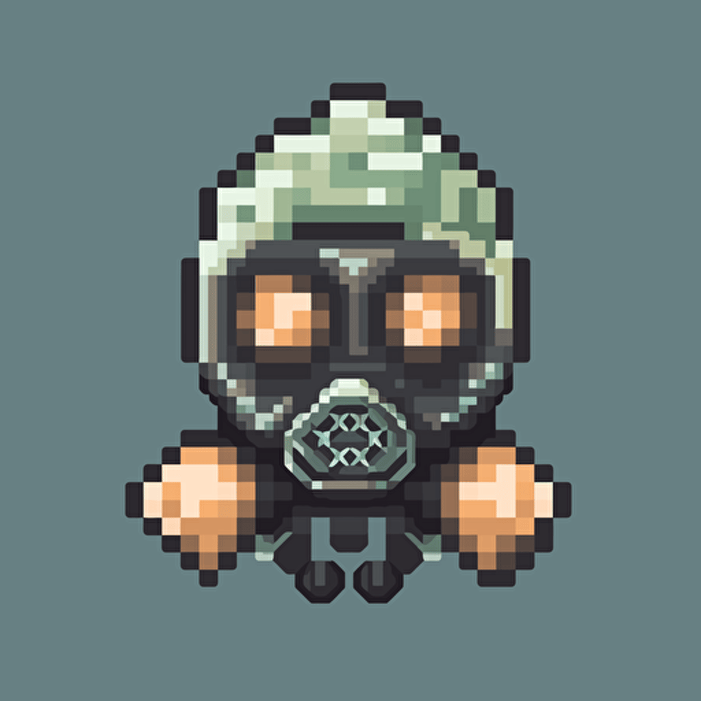 antigas mask, pixel art ::2 8 bit, Transparent background, icon, Front, illtstration, vector