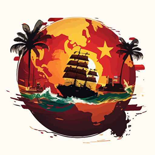 vector illustration of the globse with the Vietnam in the spotlight