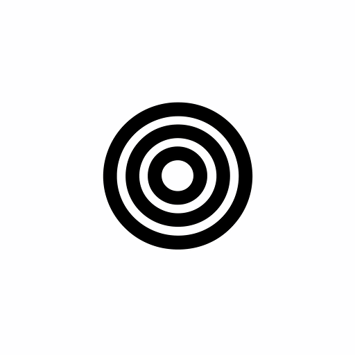 unique new logo black and white, very introverted, circle, simple vector, illustrator, white background, full HD