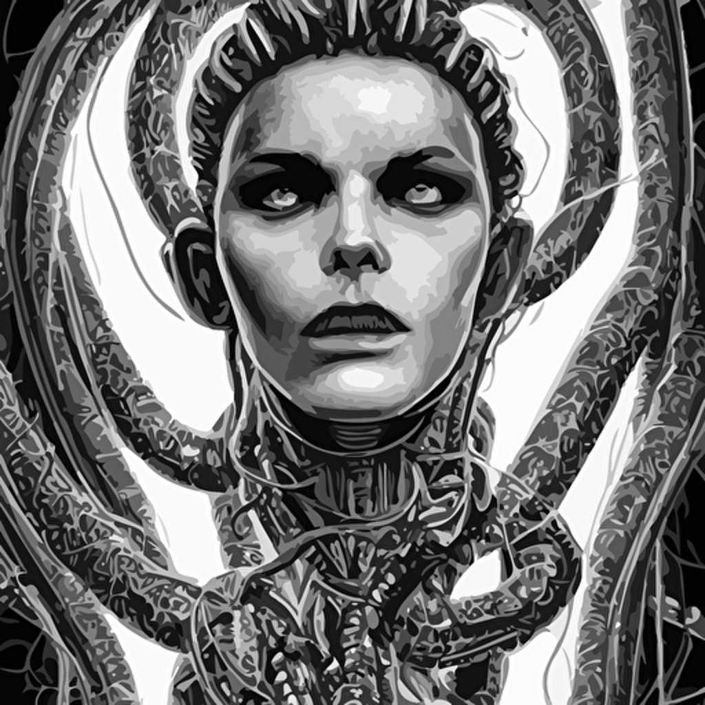 perfectly centered portrait illustration beautiful intimidating nebulapunk borg medusa s face symmetrical facial features accurately symmetrically drawn torso style epic fantasy comic book awesome pose lots large cyberpunk cybernetic bio luminiscent snakes hair super highly detailed professional intricately hdr digital artwork piece rpg portrait digital airbrush painting extreme illustration concept art smooth illustration maximalist dreamscape rococo baroque surreal dark art cosmic horror lovecraftian style aetherpunk cinematic hyperdetailed hyperrealistic enchanting otherworldly sci fi arthouse vibrant dark mood cosplay sense awe award winning picture glowing rich colors ethereal bubbles 300 dpi 8k resolution hd quality cinema 4d 3d 3d final render 3d shading unreal 5 octane render 3d rim light dynamic lighting atmospheric lighting kodakchrome backlight iridiscent accents psychedelic highlights psychedelic overtones dramatic shadows anamorphic lens bokeh sharp focus trending gsociety trending artstationhq trending deviantart