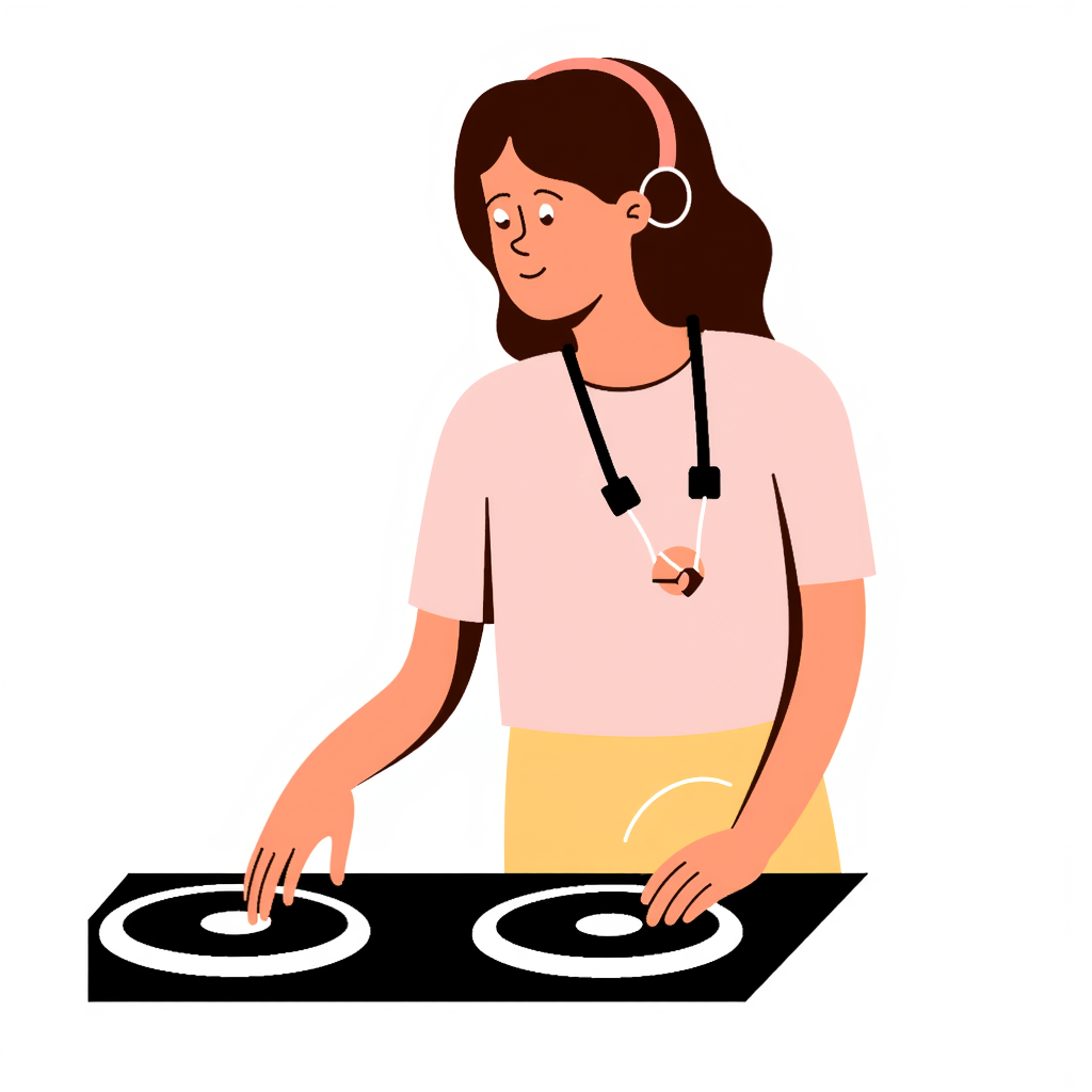 a woman dj playing music