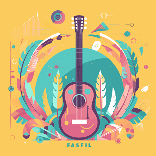 a festival logo, colorful, flat colors only, no gradients at all, vector clean art, no shading