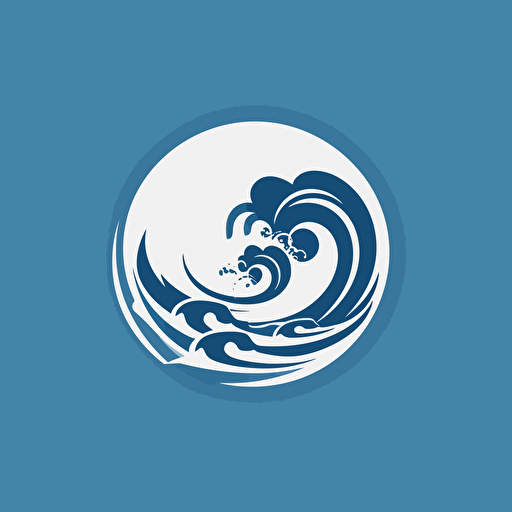 minimalist vector logo of a stylized Great Wave by Hokusai for a water technology company