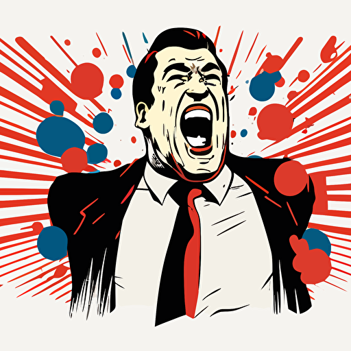 vector of a man celebrating with exaggerated expressions. Transparent background, comercial grade.