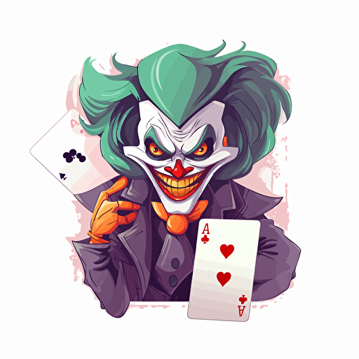 romme card, joker, vector illustration, simple, white background
