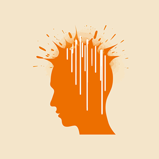 a simple, minimalistic illustration symbolising migraines. Vector art.