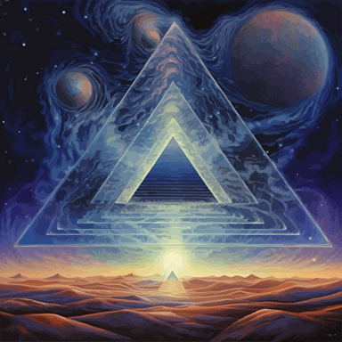 An image of a dream that is like an illusion of infinitesimal parallel displacement at the vector of a variant space contracting into a tensor of a divergent observation of the veil of maya and tranquility of positive virtue