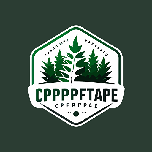 corperate logo, simple, plat desgin, single forest green color, white background, vector logo