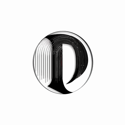 single letter i, in a logo form, black and white, white background, vector, png