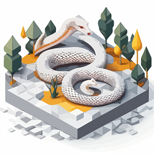 snake isometric vector, unreal engine, intricate , white background